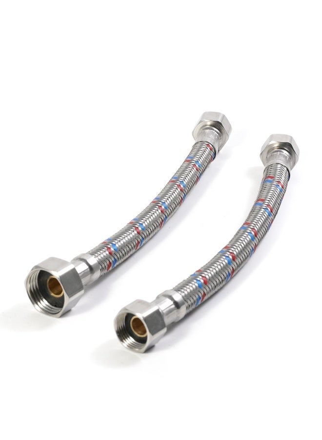 فكسر خرطوم توصيل مياه مرن من الفولاذ المقاوم للصدأ - متوفر بأطوال 30 سم، 45 سم، 60 سم، 90 سم، و100 سم - Image 2